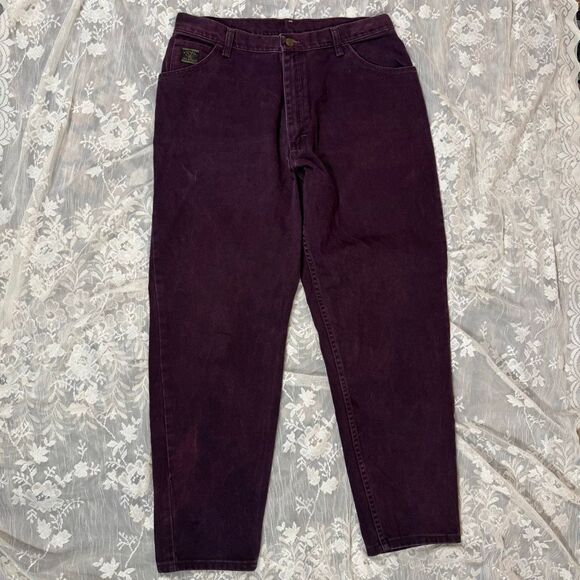Wrangler Denim - Vintage Wrangler High Rise Mom Jeans Plum Purple USA Made 16x29 100% Cotton